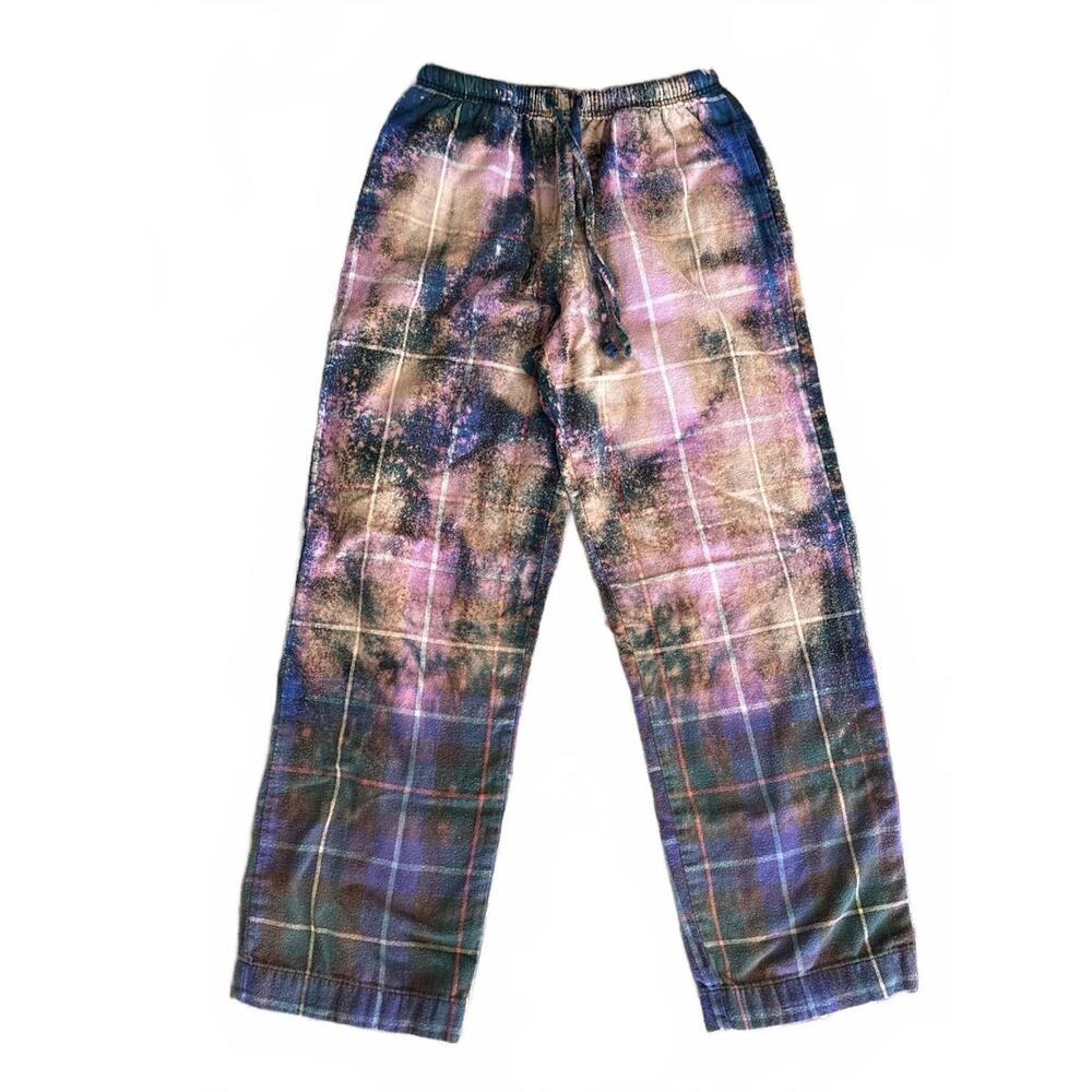 Upcylced Distressed Vintage Flannel Plaid Pants | Size XS | #OOAK